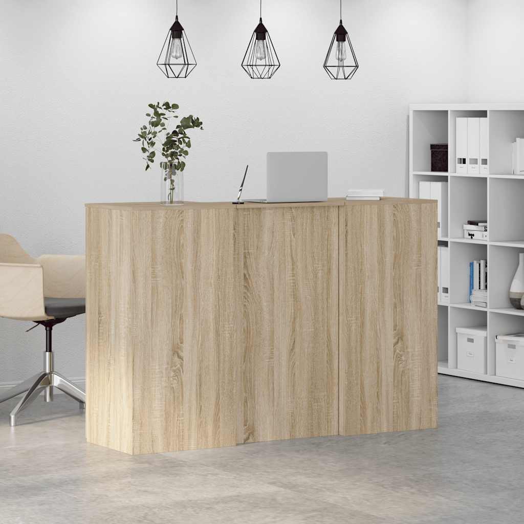 Receptiebalie 155x50x103,5 cm bewerkt hout sonoma eikenkleurig – afbeelding 4