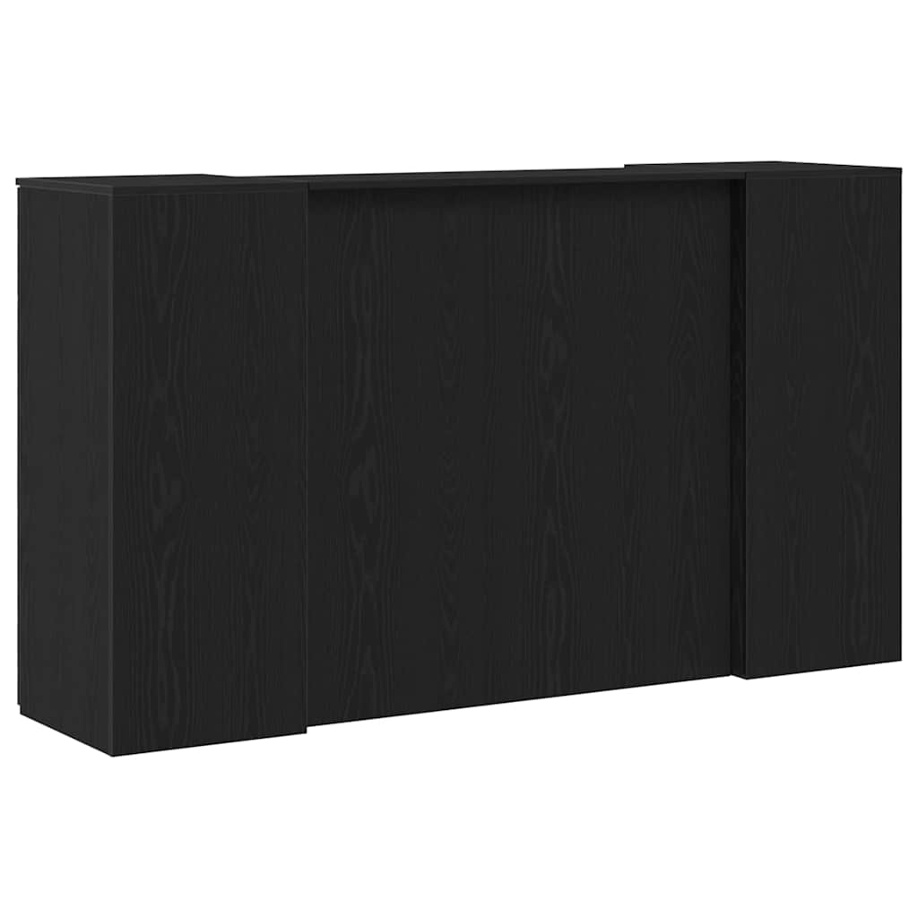 Receptiebalie zwart eiken 180x50x103,5 cm bewerkt hout – afbeelding 11