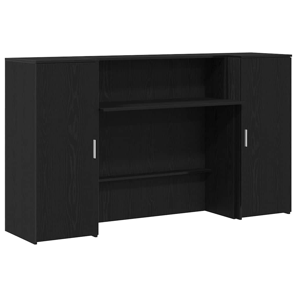 Receptiebalie zwart eiken 180x50x103,5 cm bewerkt hout – afbeelding 2