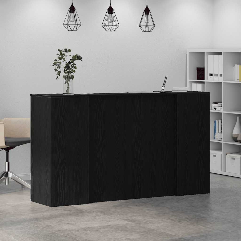 Receptiebalie zwart eiken 180x50x103,5 cm bewerkt hout – afbeelding 4
