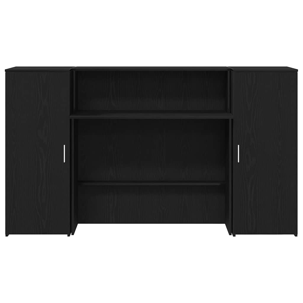 Receptiebalie zwart eiken 180x50x103,5 cm bewerkt hout – afbeelding 5