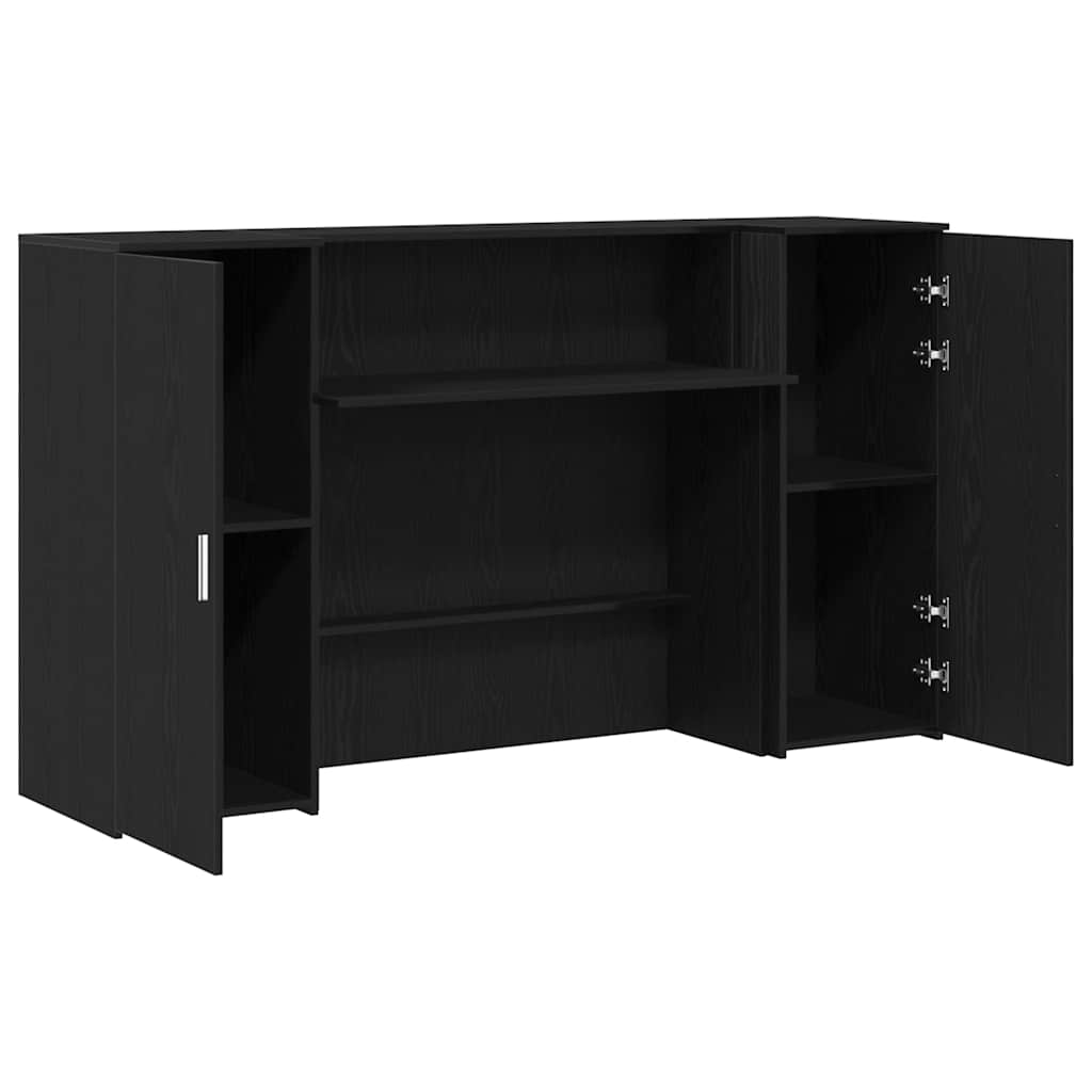 Receptiebalie zwart eiken 180x50x103,5 cm bewerkt hout – afbeelding 6