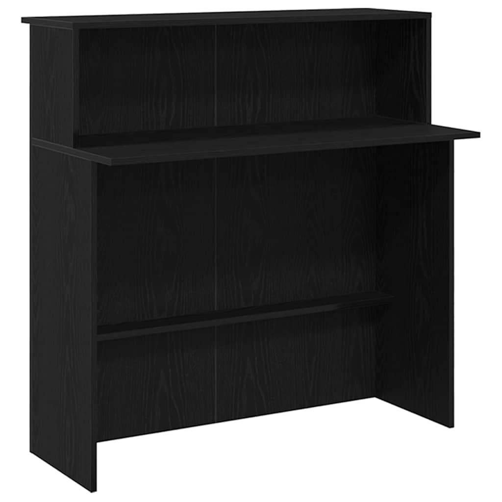 Receptiebalie zwart eiken 180x50x103,5 cm bewerkt hout – afbeelding 8