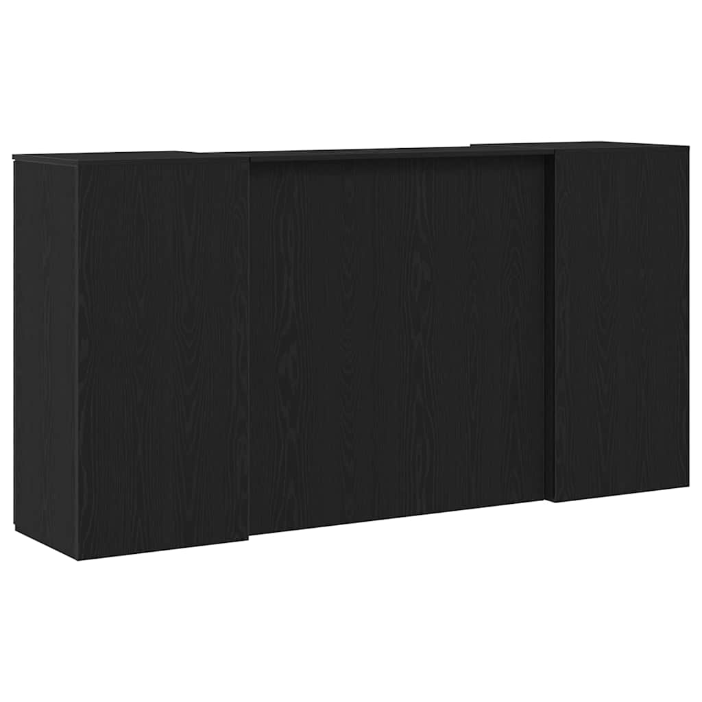 Receptiebalie 200x50x103,5 cm bewerkt hout zwart eikenkleur – afbeelding 11