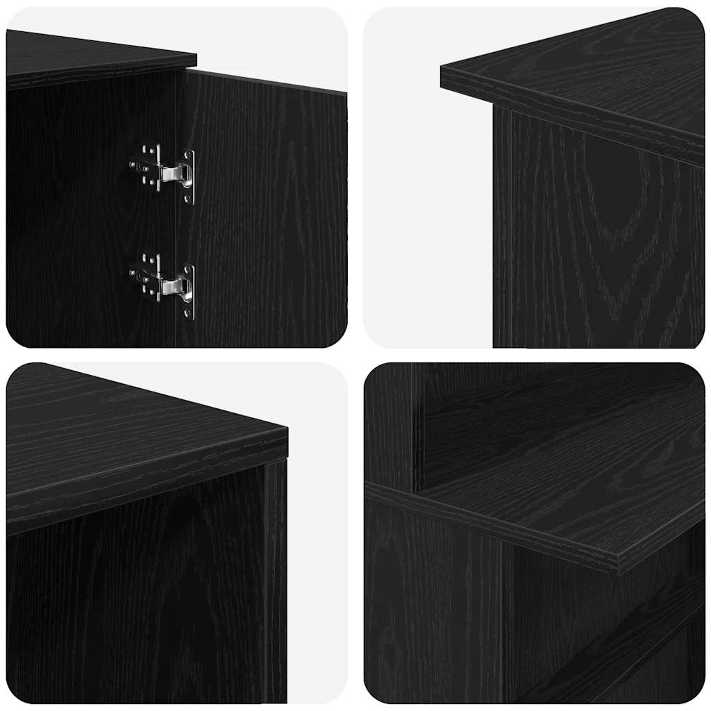 Receptiebalie 200x50x103,5 cm bewerkt hout zwart eikenkleur – afbeelding 12
