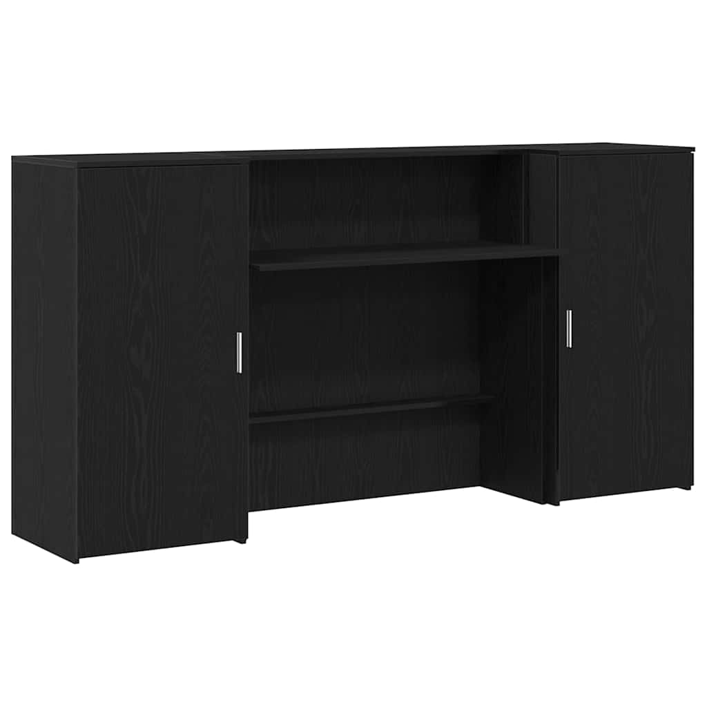 Receptiebalie 200x50x103,5 cm bewerkt hout zwart eikenkleur – afbeelding 2