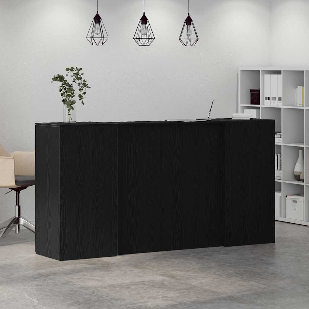 Receptiebalie 200x50x103,5 cm bewerkt hout zwart eikenkleur – afbeelding 4