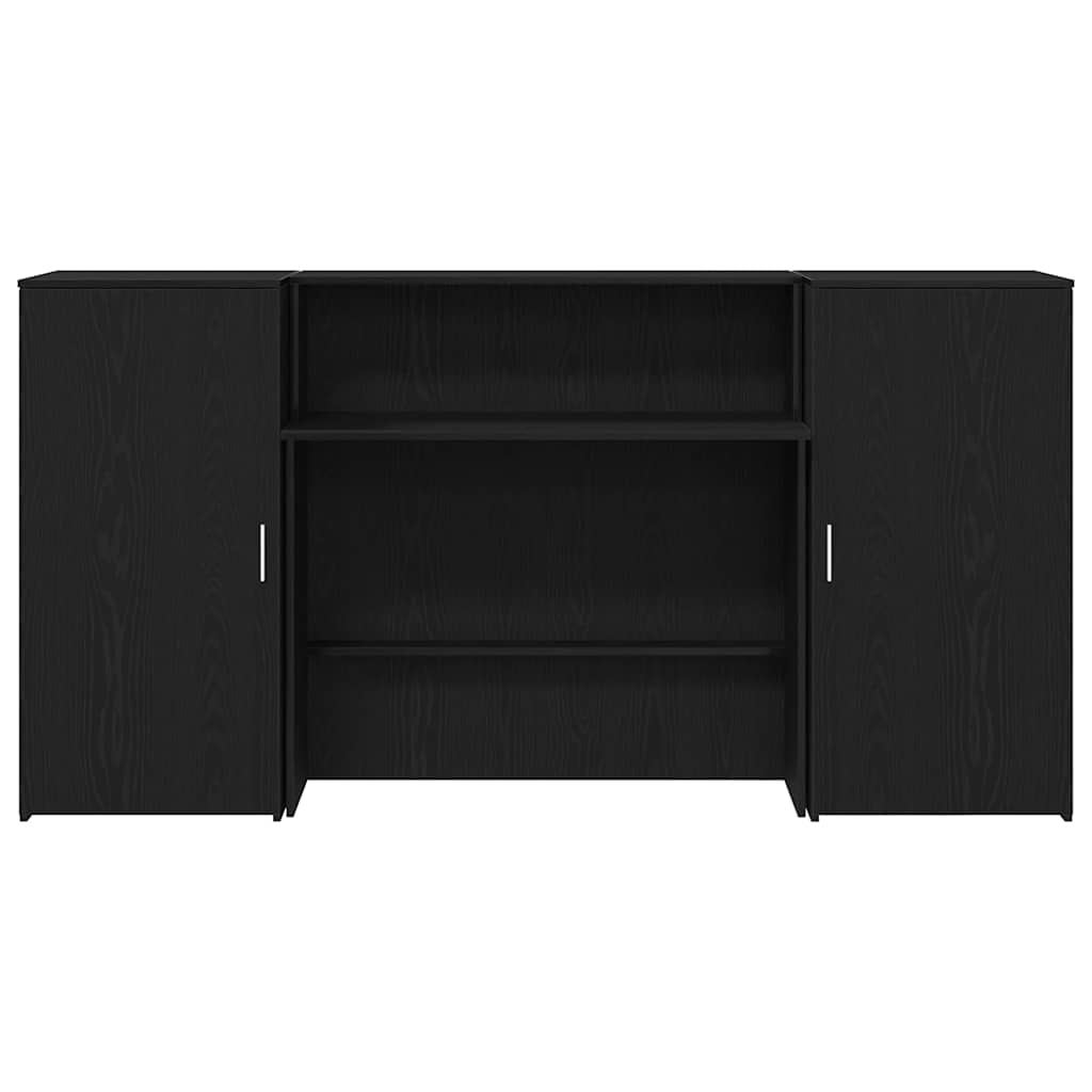 Receptiebalie 200x50x103,5 cm bewerkt hout zwart eikenkleur – afbeelding 5