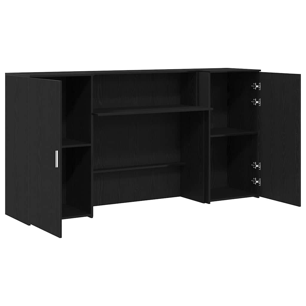 Receptiebalie 200x50x103,5 cm bewerkt hout zwart eikenkleur – afbeelding 6