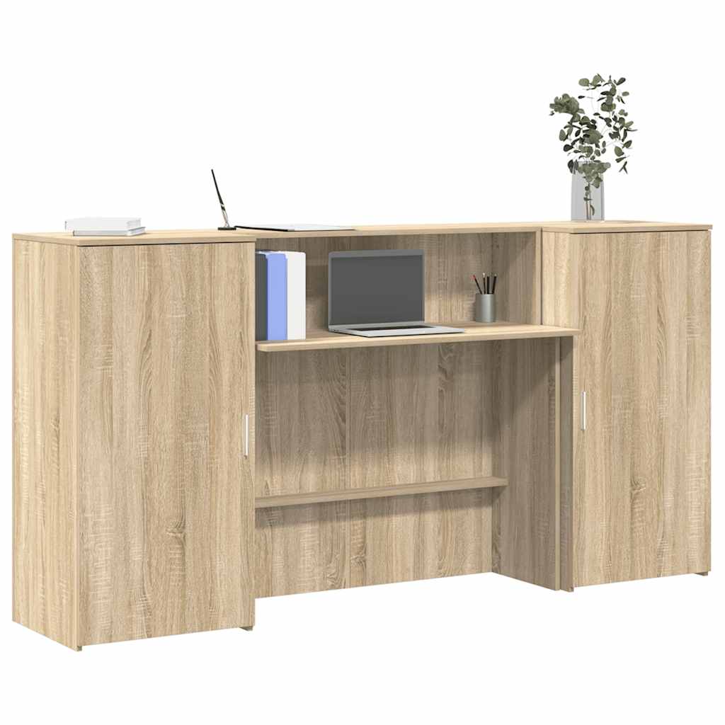 Receptiebalie 200x50x103,5 cm bewerkt hout sonoma eikenkleurig – afbeelding 1