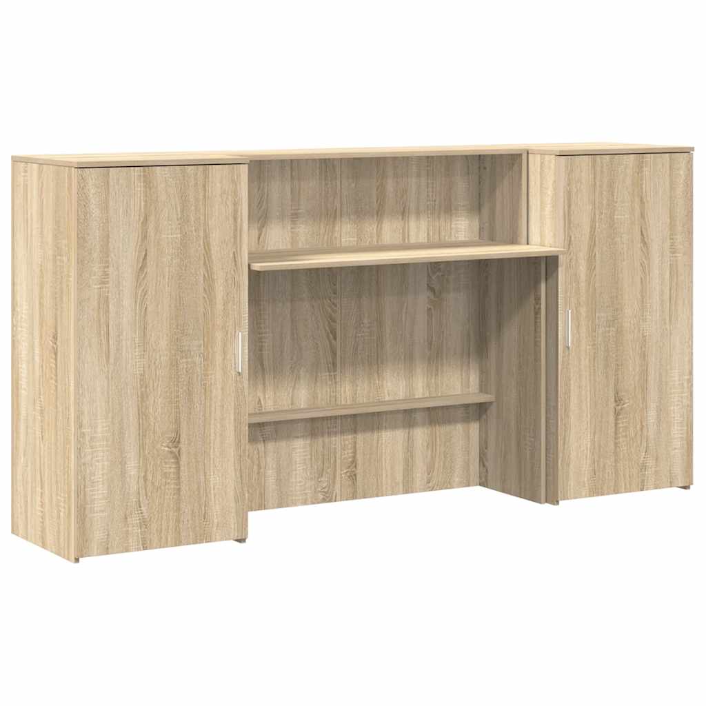 Receptiebalie 200x50x103,5 cm bewerkt hout sonoma eikenkleurig – afbeelding 2
