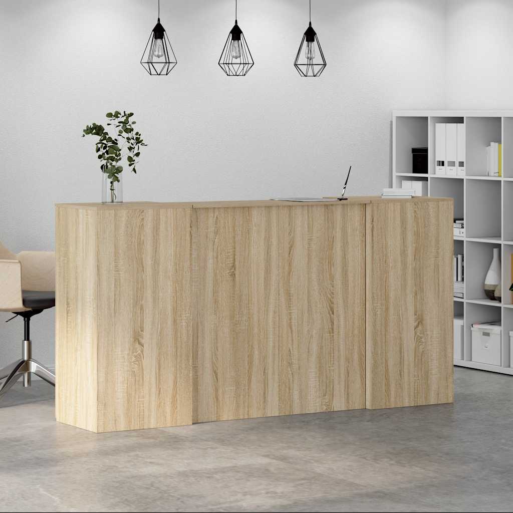 Receptiebalie 200x50x103,5 cm bewerkt hout sonoma eikenkleurig – afbeelding 4