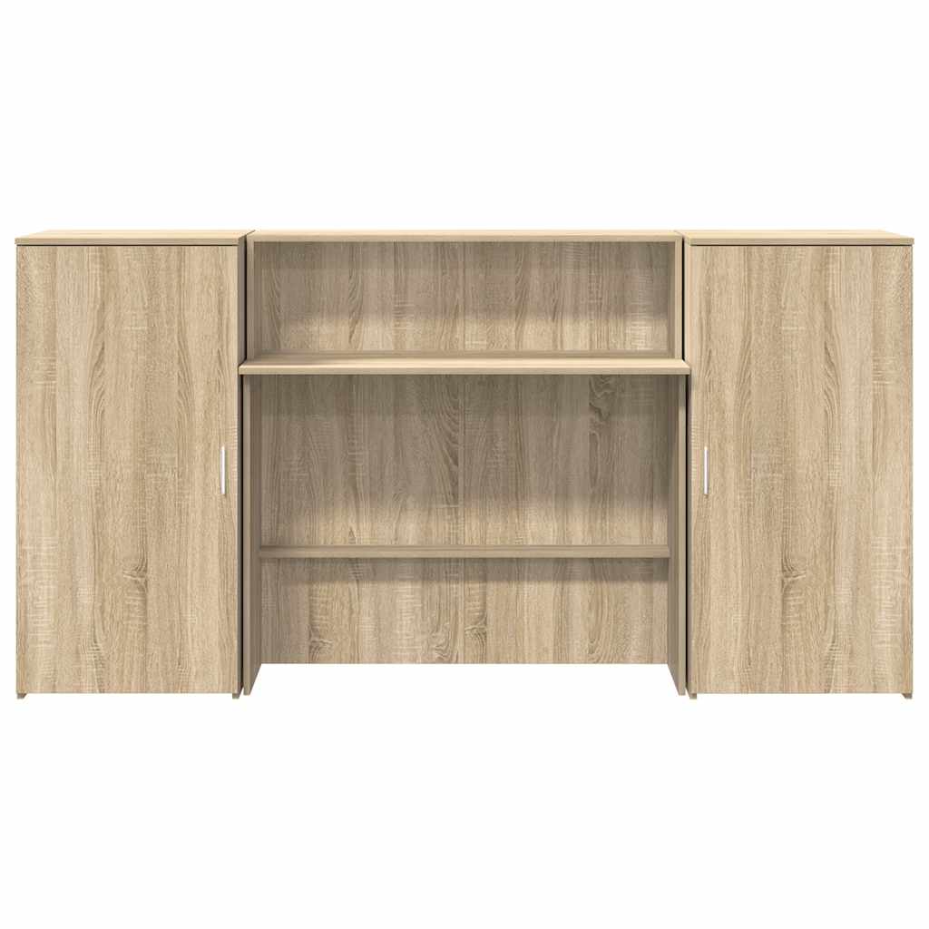 Receptiebalie 200x50x103,5 cm bewerkt hout sonoma eikenkleurig – afbeelding 5
