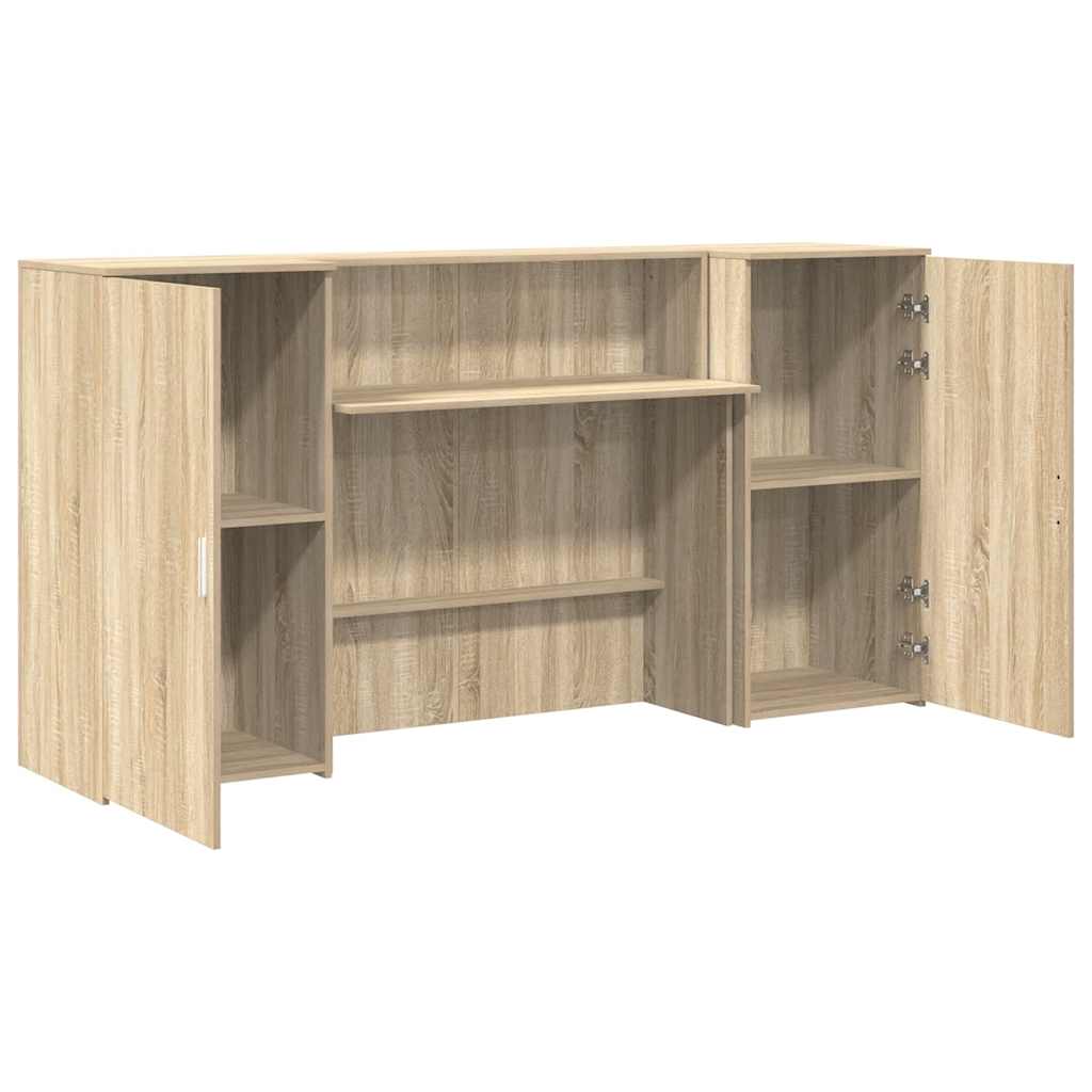 Receptiebalie 200x50x103,5 cm bewerkt hout sonoma eikenkleurig – afbeelding 6