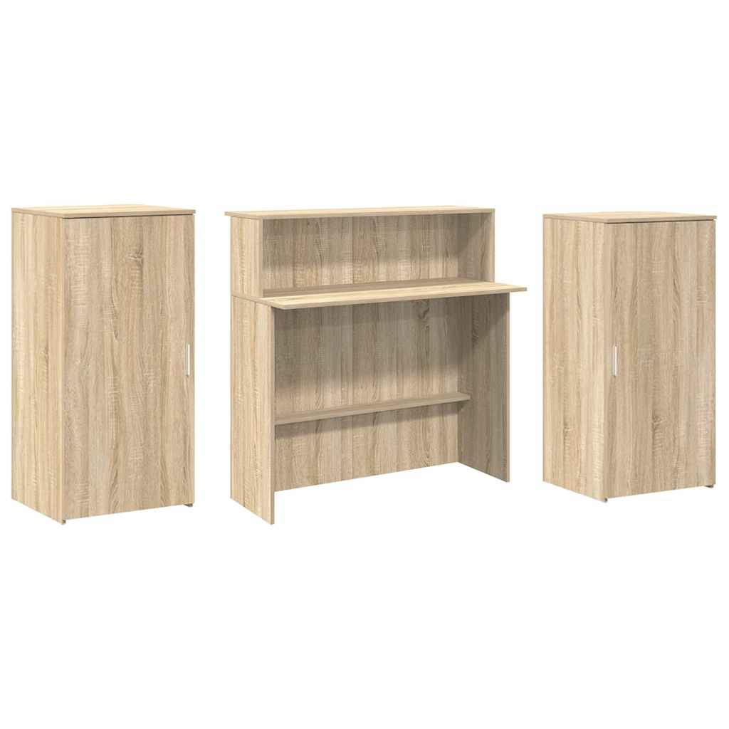 Receptiebalie 200x50x103,5 cm bewerkt hout sonoma eikenkleurig – afbeelding 7