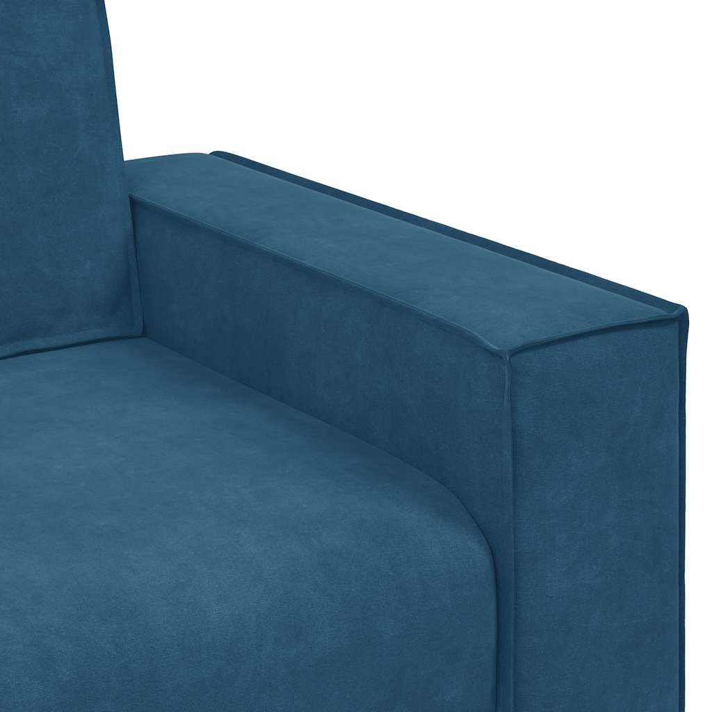 3-delige Loungeset met kussens fluweel blauw – afbeelding 10