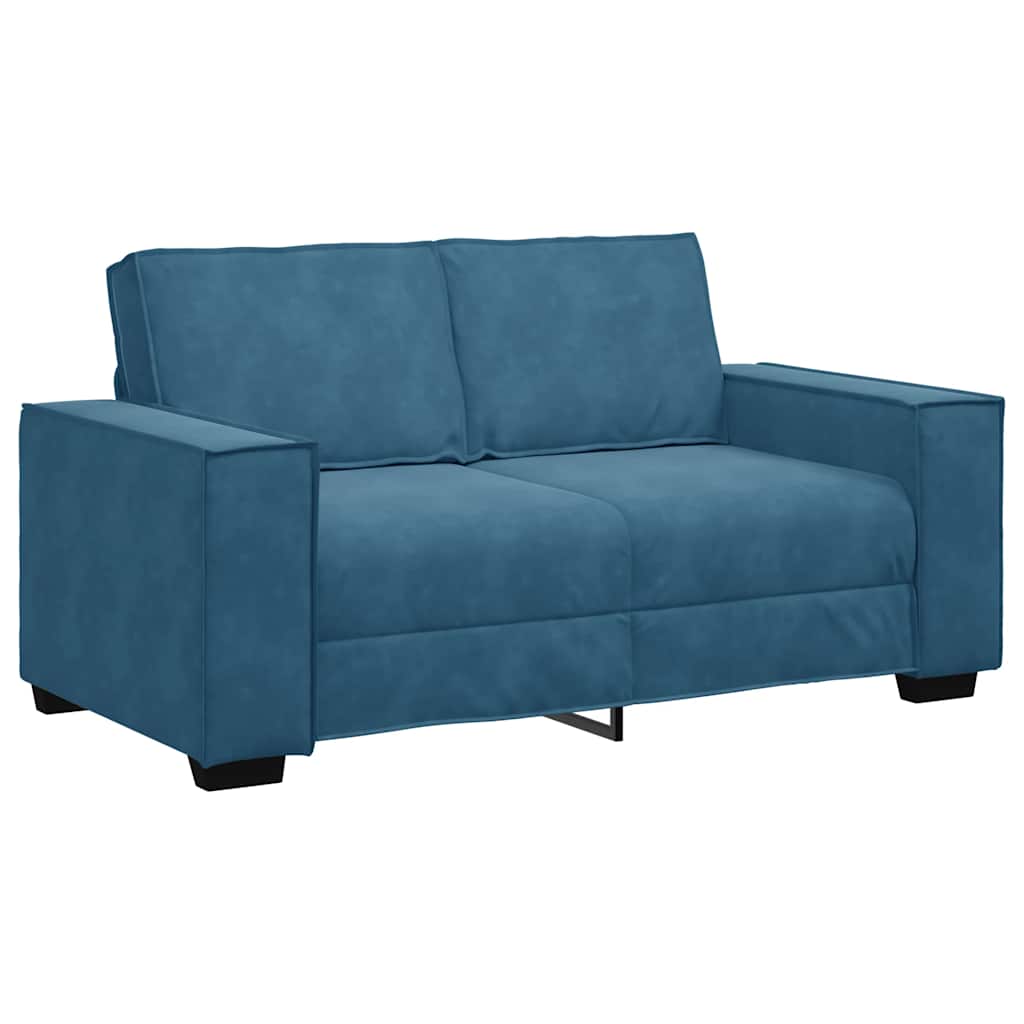 3-delige Loungeset met kussens fluweel blauw – afbeelding 5