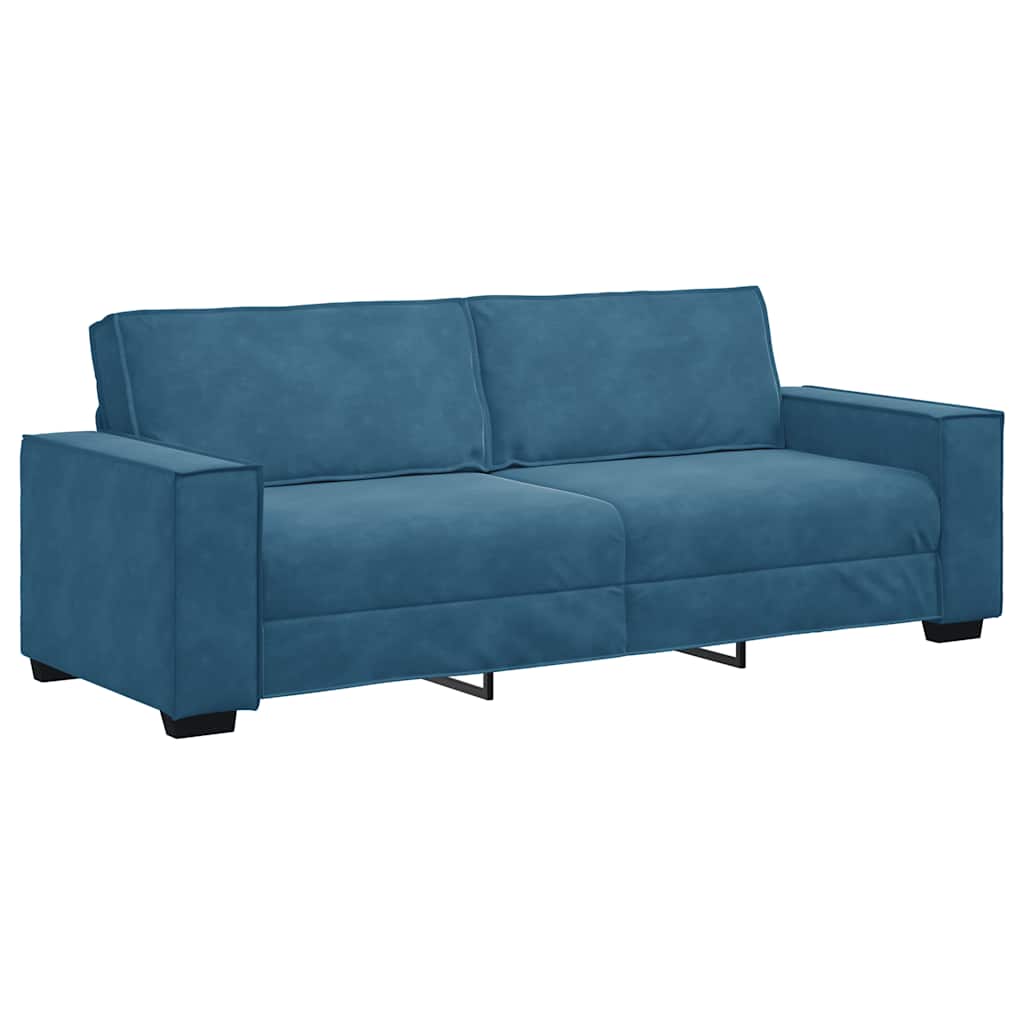 3-delige Loungeset met kussens fluweel blauw – afbeelding 6