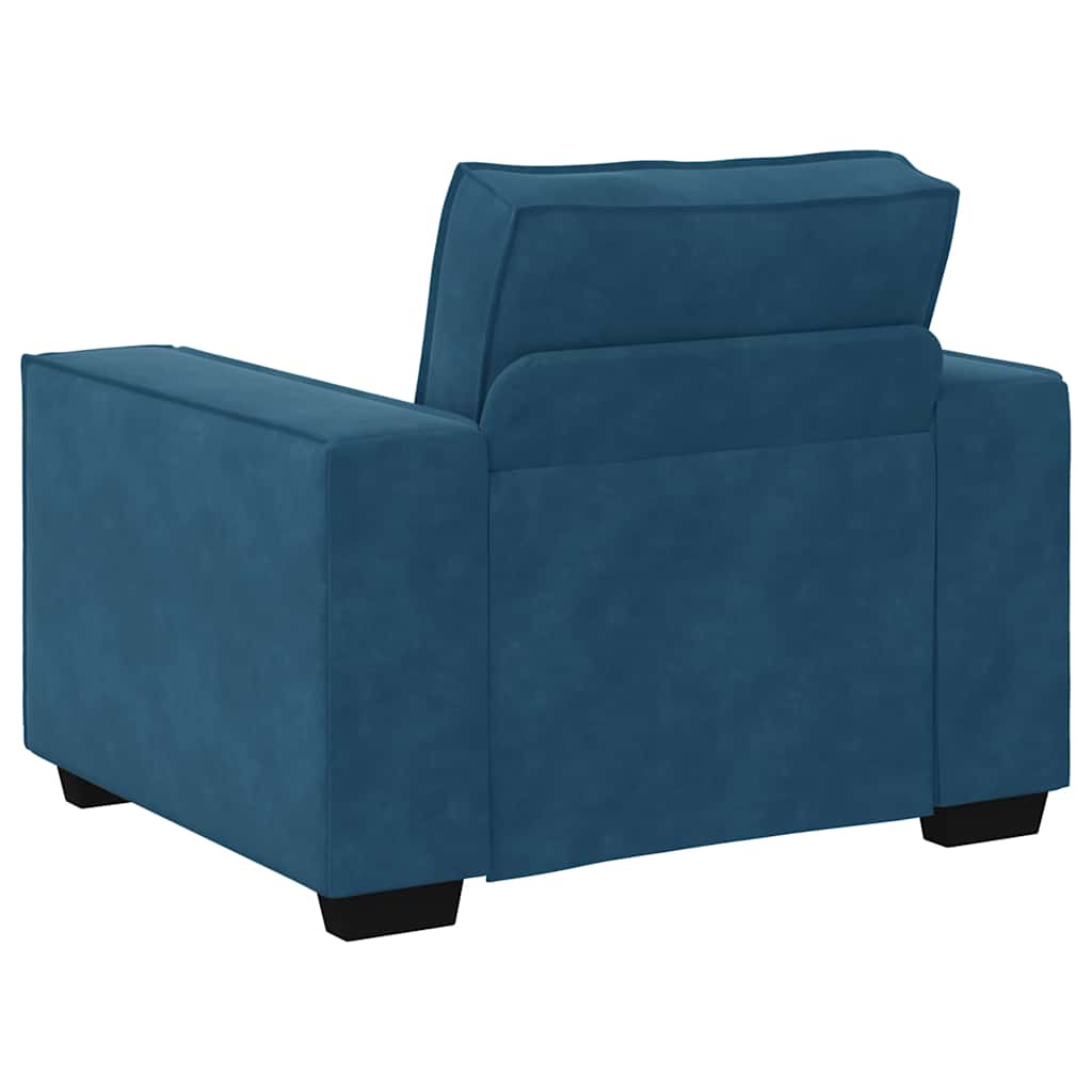 3-delige Loungeset met kussens fluweel blauw – afbeelding 7
