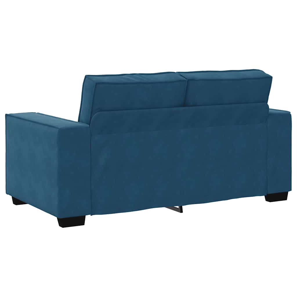 3-delige Loungeset met kussens fluweel blauw – afbeelding 8