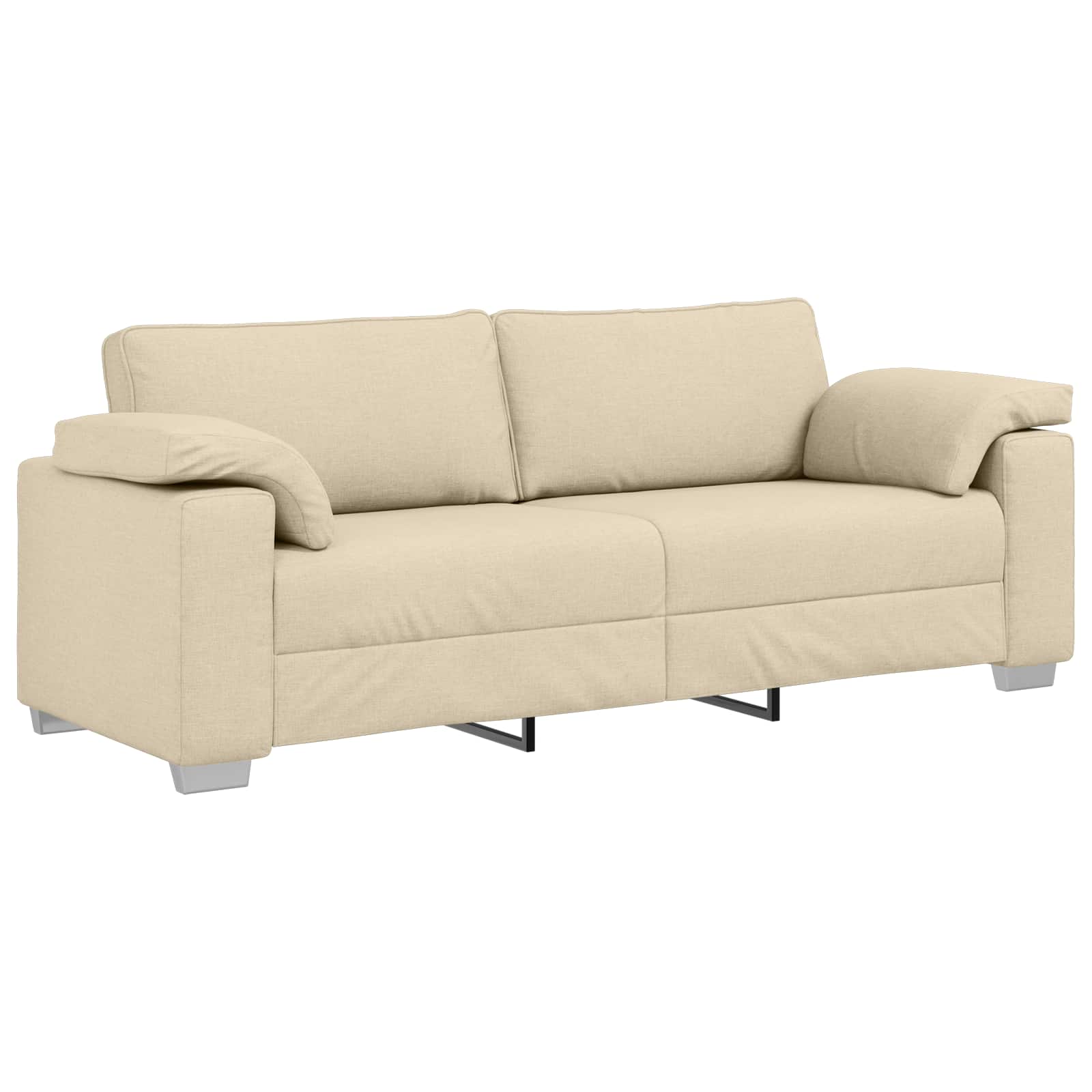 Bank 3 pcs Crème 219 x 80 x 82 cm Linnen-mix stof – afbeelding 6