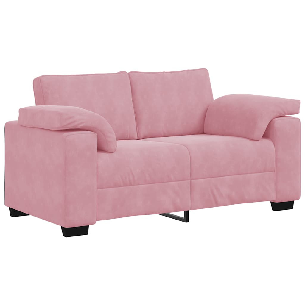 3-delige Loungeset met kussens fluweel roze – afbeelding 5