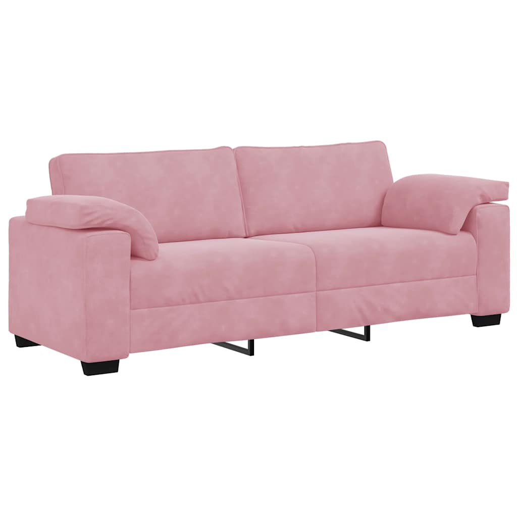 3-delige Loungeset met kussens fluweel roze – afbeelding 6