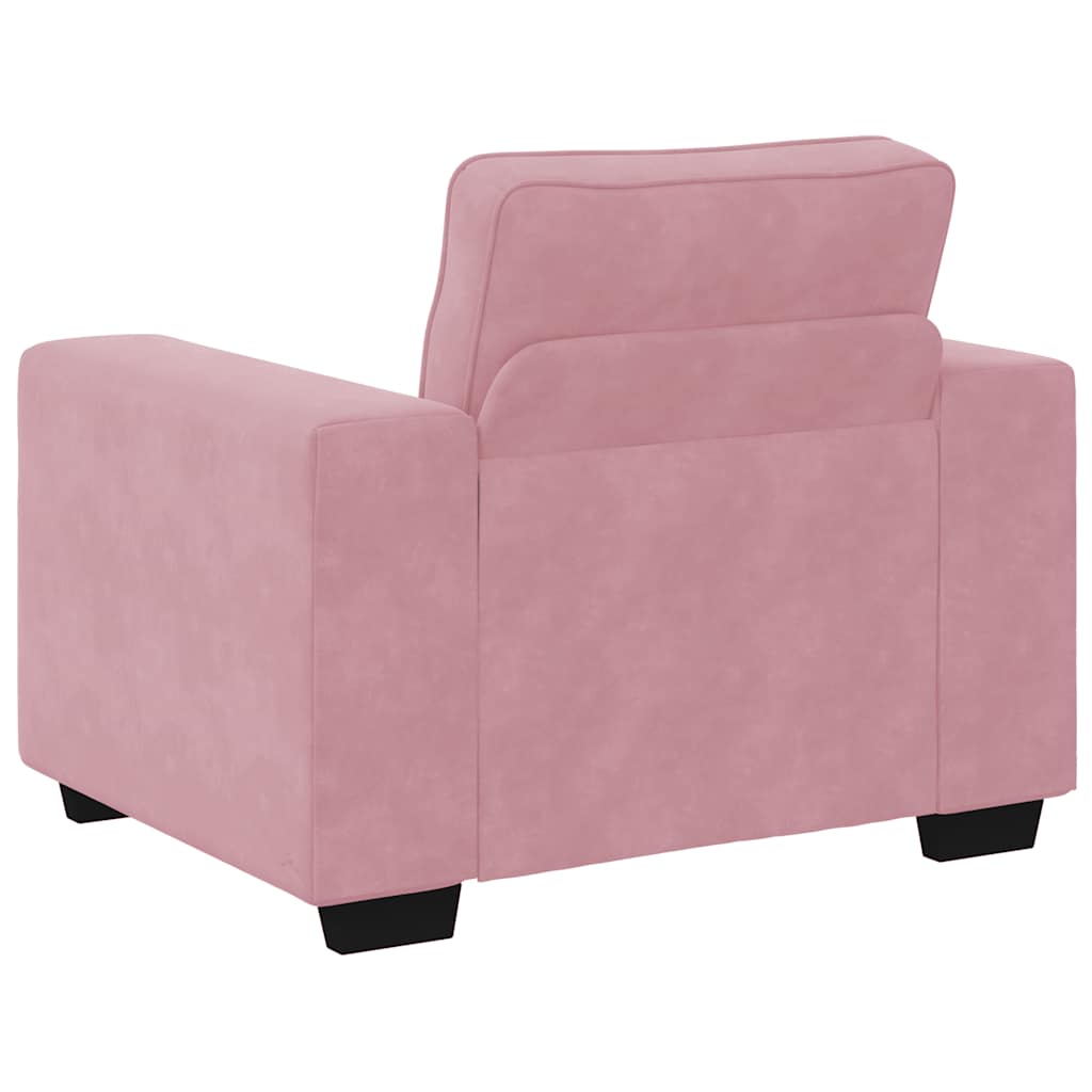3-delige Loungeset met kussens fluweel roze – afbeelding 7