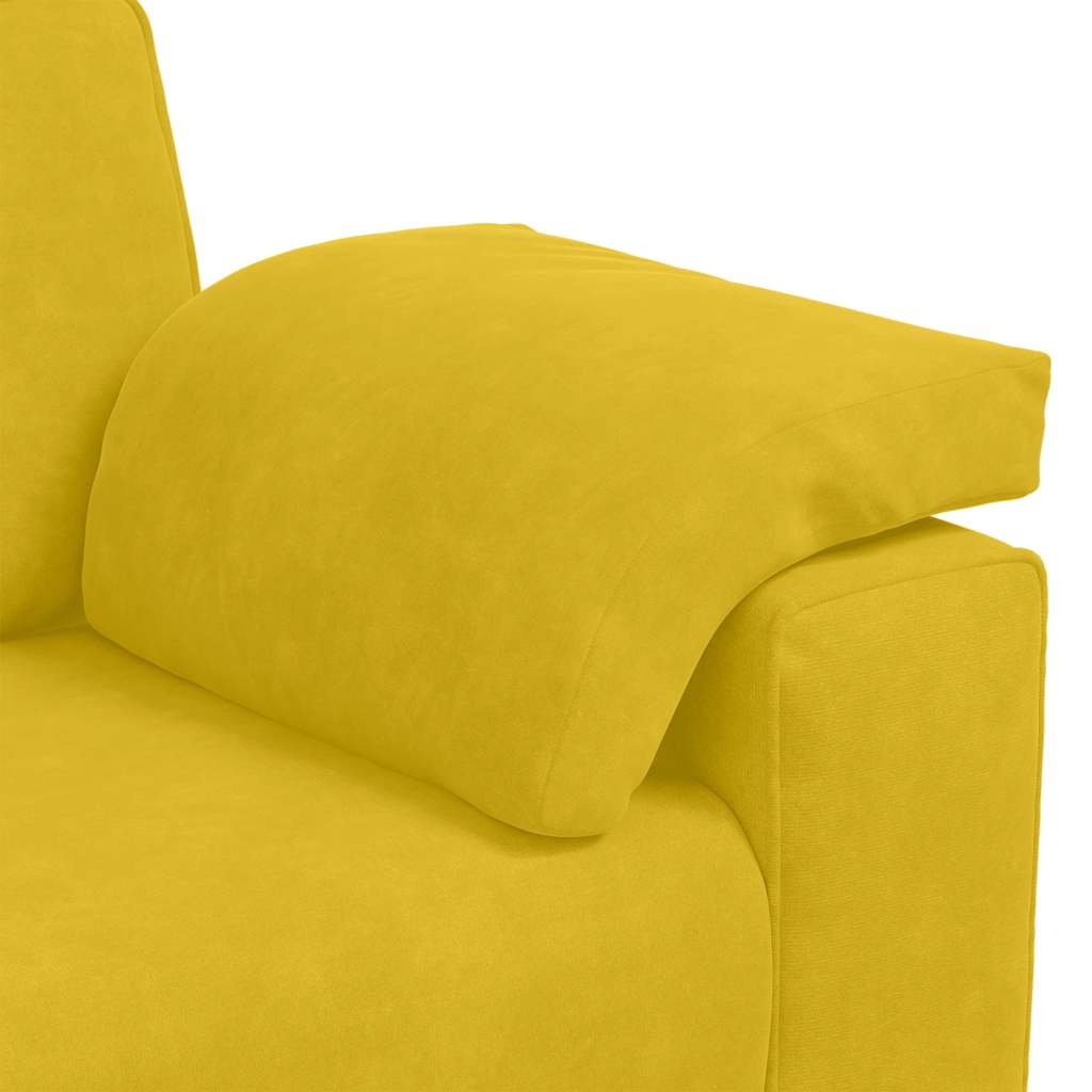 3-delige Loungeset met kussens fluweel geel – afbeelding 10