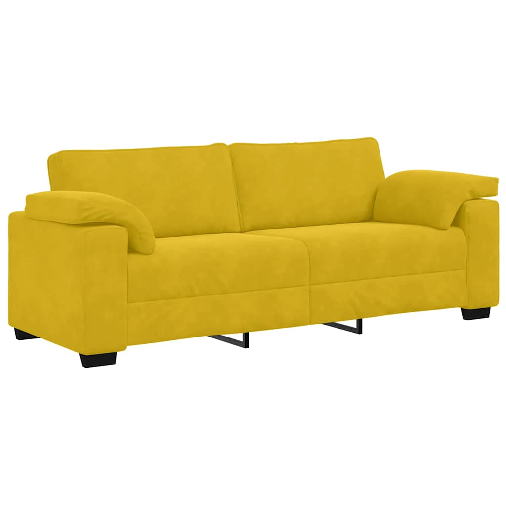 3-delige Loungeset met kussens fluweel geel – afbeelding 6