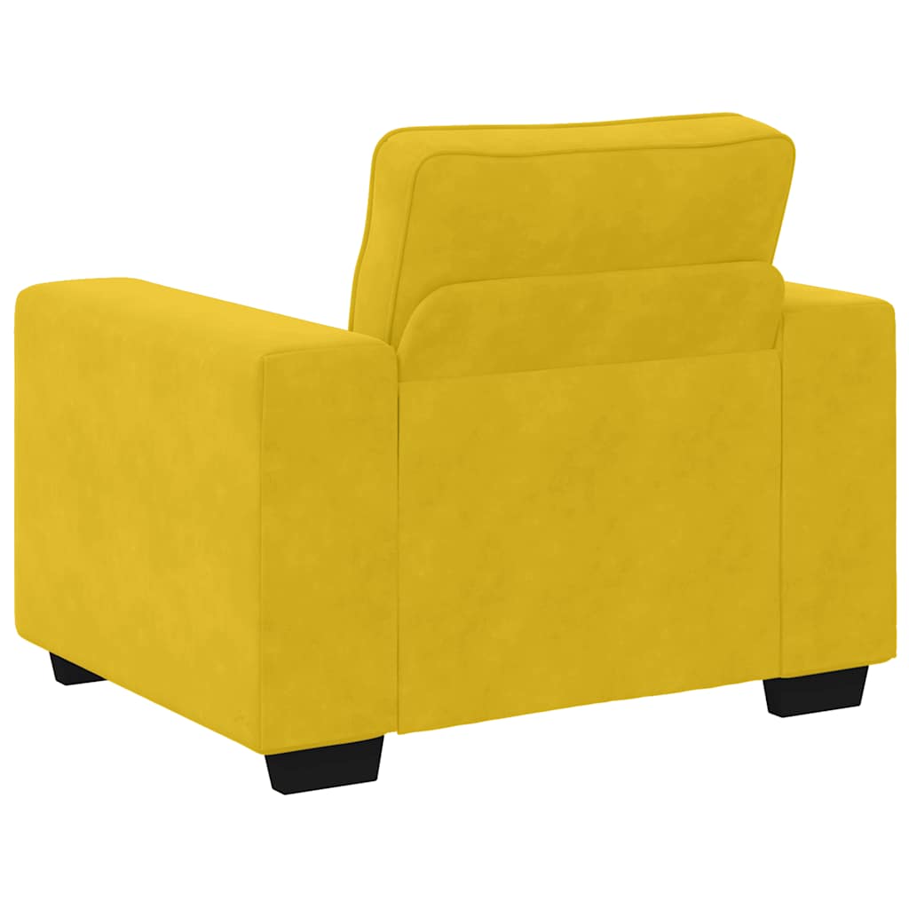 3-delige Loungeset met kussens fluweel geel – afbeelding 7