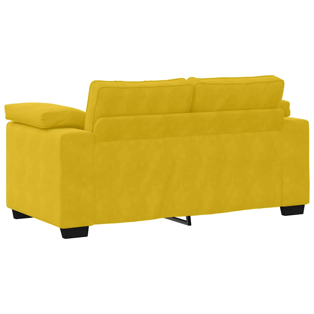 3-delige Loungeset met kussens fluweel geel – afbeelding 8