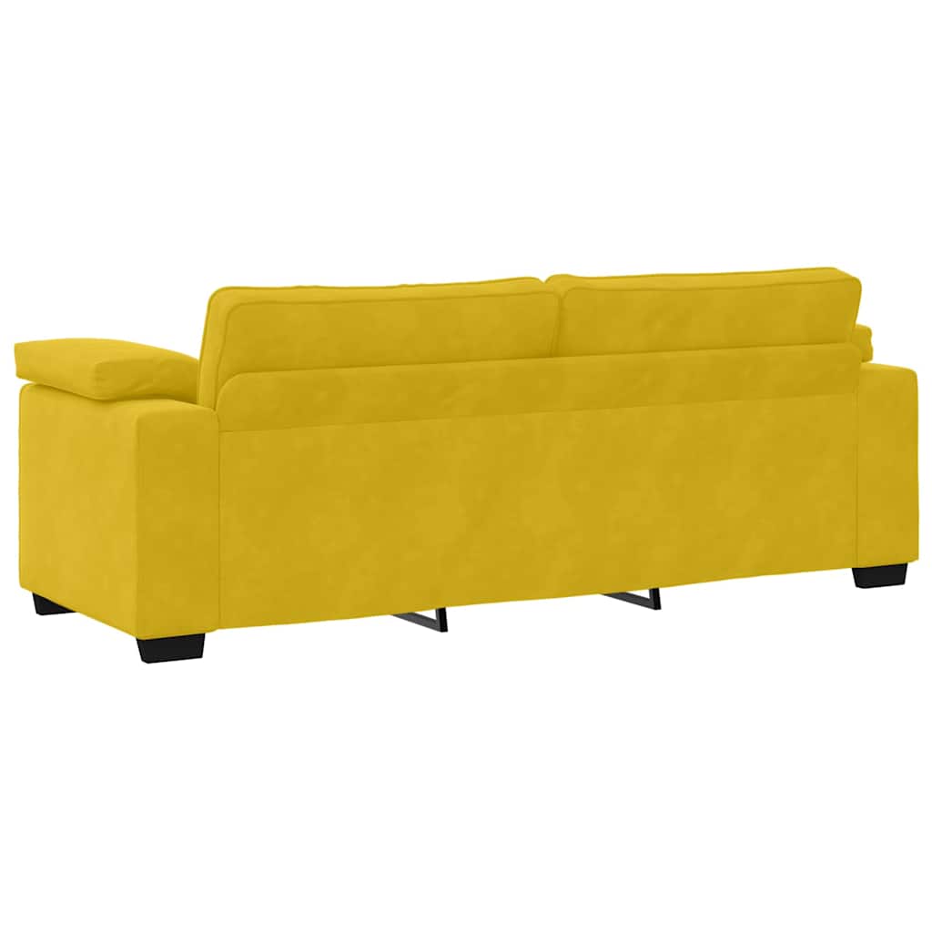 3-delige Loungeset met kussens fluweel geel – afbeelding 9
