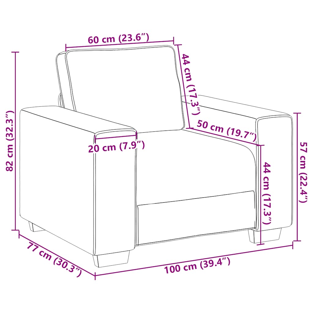 3-delige Loungeset met kussens fluweel bruin – afbeelding 12