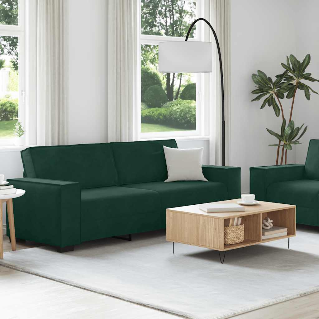2-delige Loungeset met kussens fluweel donkergroen – afbeelding 3
