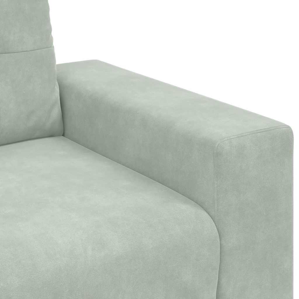 2-delige bankset met kussens lichtgrijs fluweel – afbeelding 8