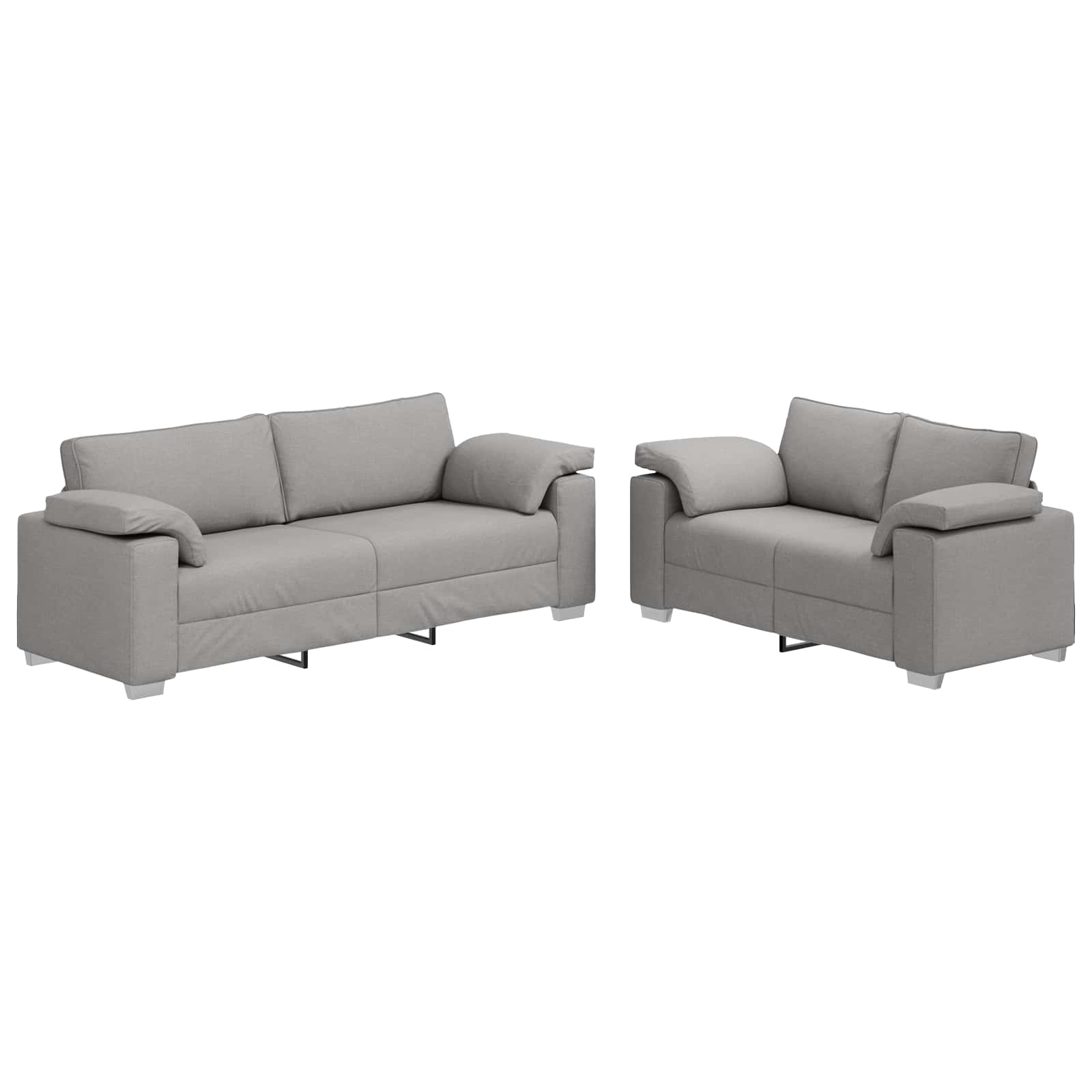 Bank 2 pcs Wolkengrijs 219 x 80 x 82 cm Stof – afbeelding 2