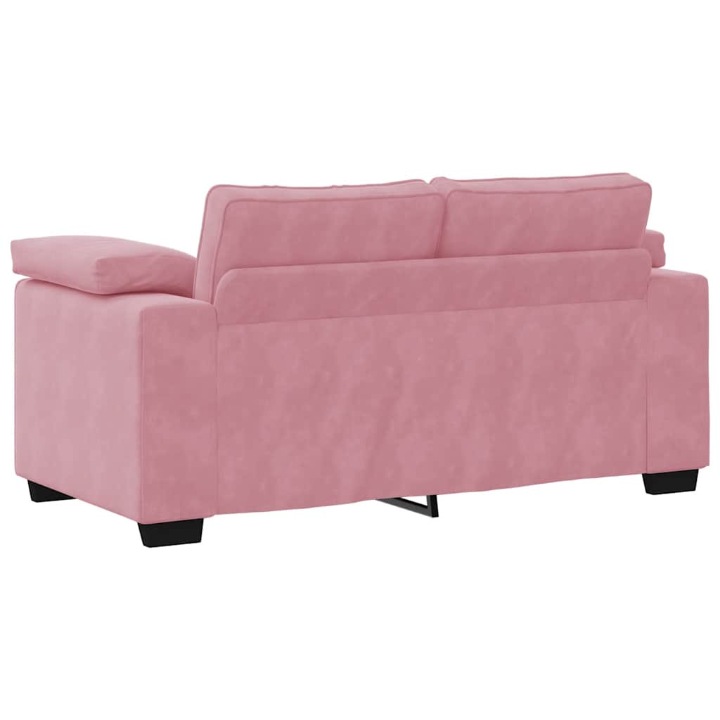 2-delige bankset met kussens roze fluweel – afbeelding 6