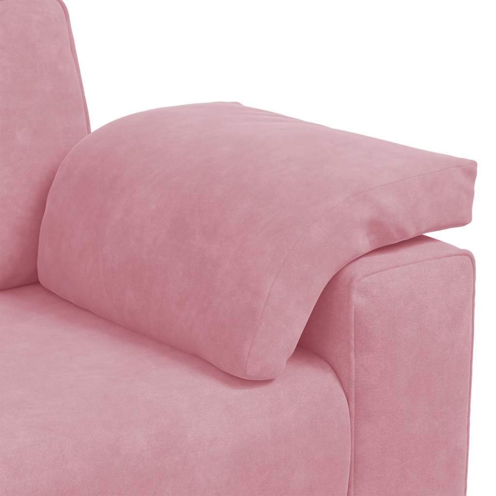 2-delige bankset met kussens roze fluweel – afbeelding 8