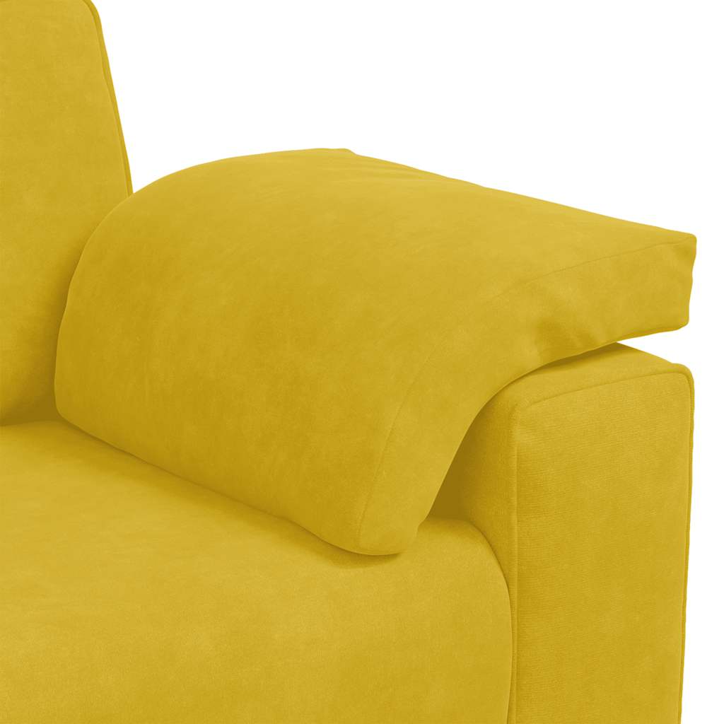 2-delige bankset met kussens, geel fluweel – afbeelding 8