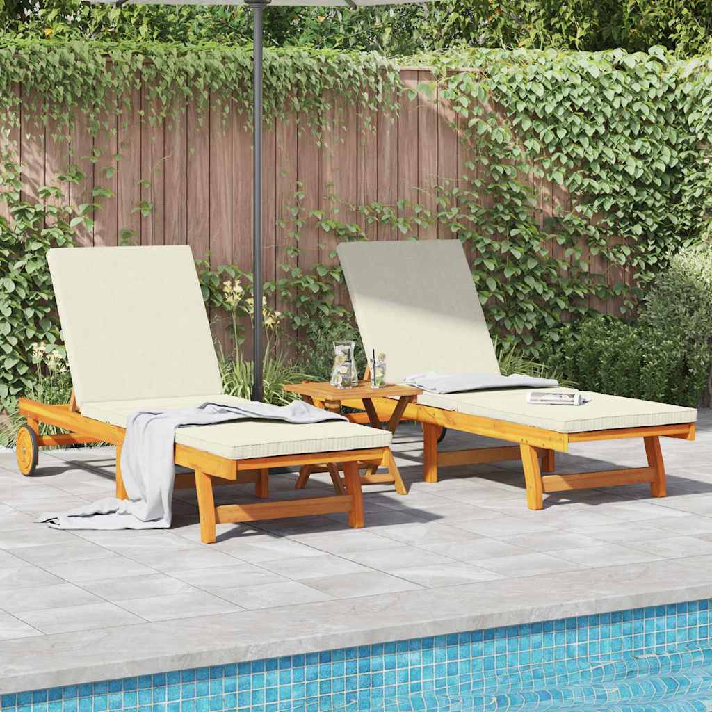 Ligstoel 2 pcs Bruin 65 x 199 x 84 cm Massief Acaciahout