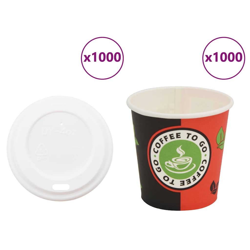 Papieren koffiekopjes met deksel 1000 st 4oz 120 ml