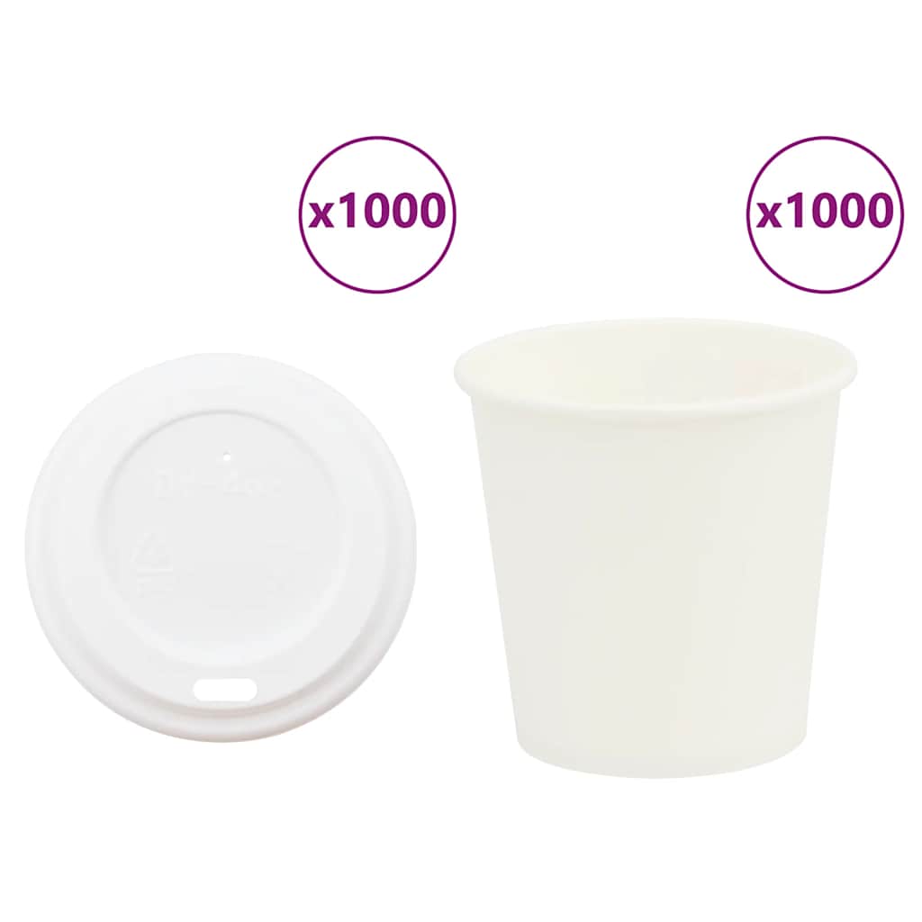 Papieren koffiekopjes met deksel 1000 st 4oz 100 ml