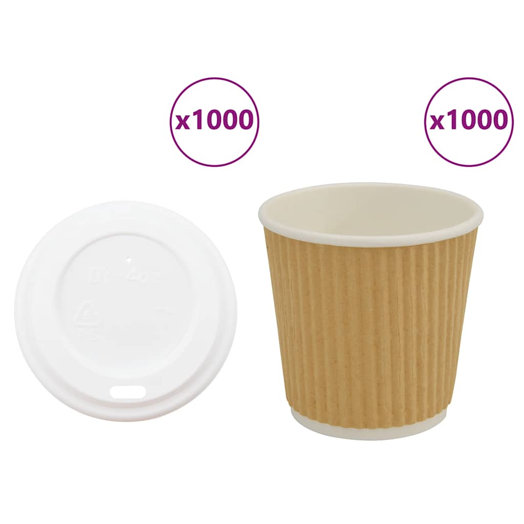 Papieren koffiekopjes met deksel 1000 st 4oz 100 ml