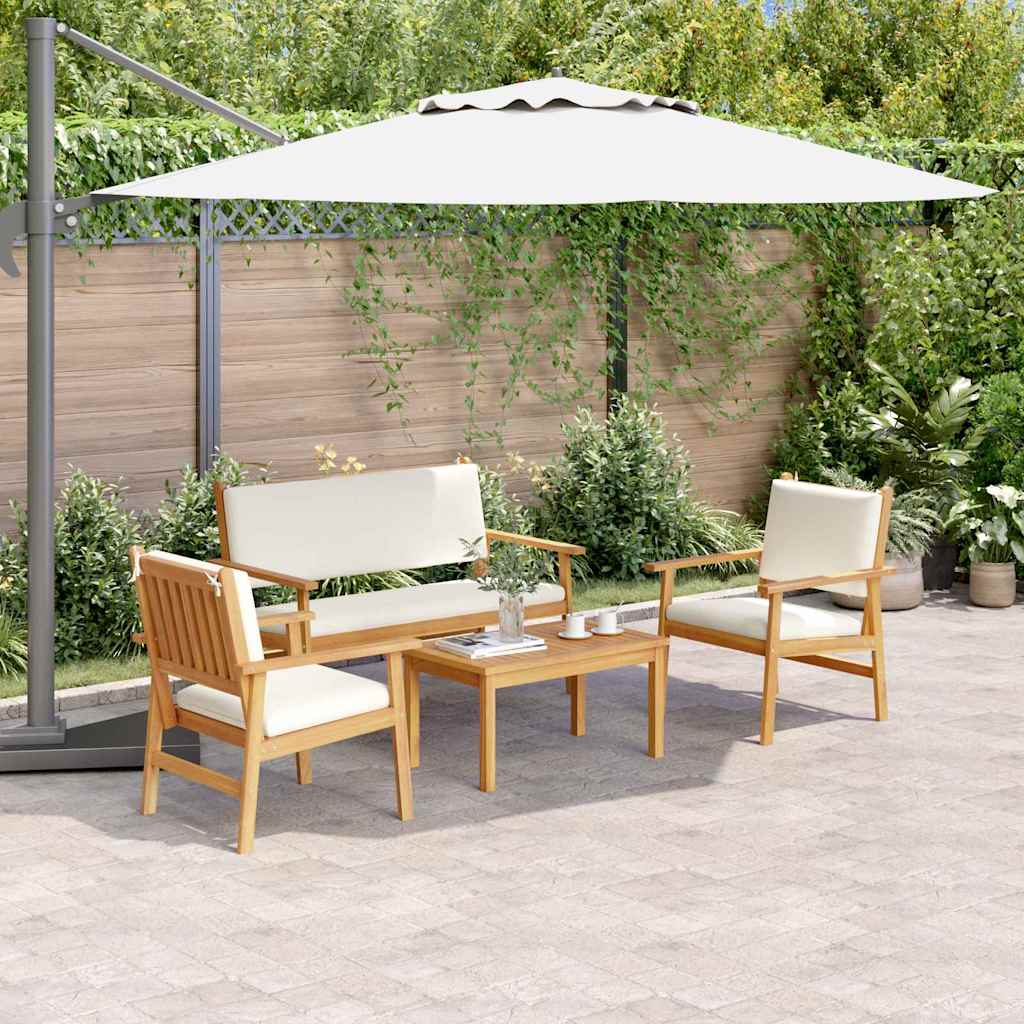 Tuinbankenset 4 pcs Bruin 120 x 65,5 x 79 cm Massief Acaciahout