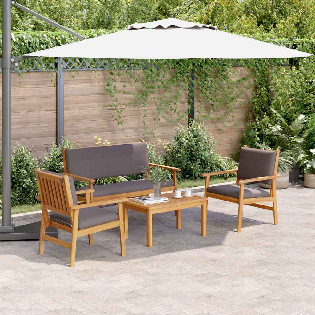 Tuinbankenset 4 pcs Bruin 120 x 65,5 x 79 cm Massief Acaciahout