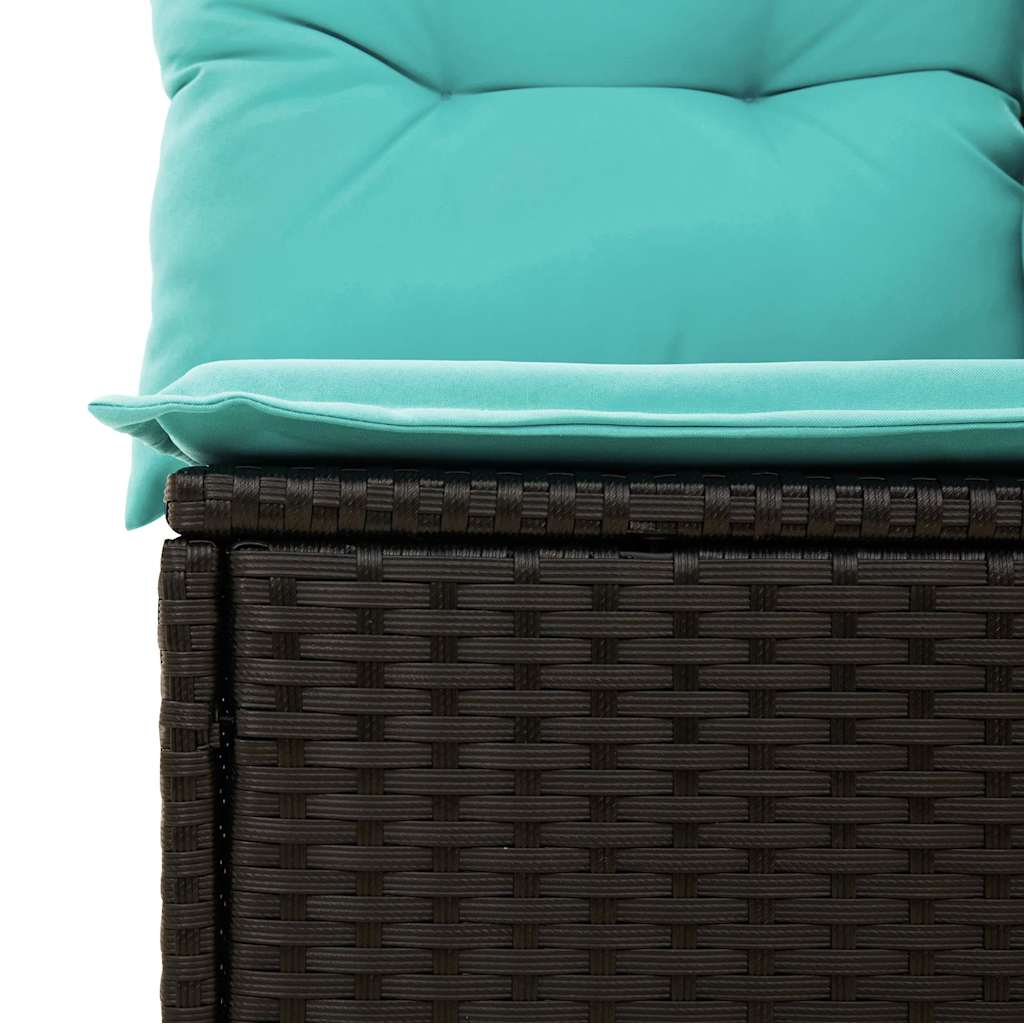4-delige Loungeset met kussens poly rattan zwart – afbeelding 9