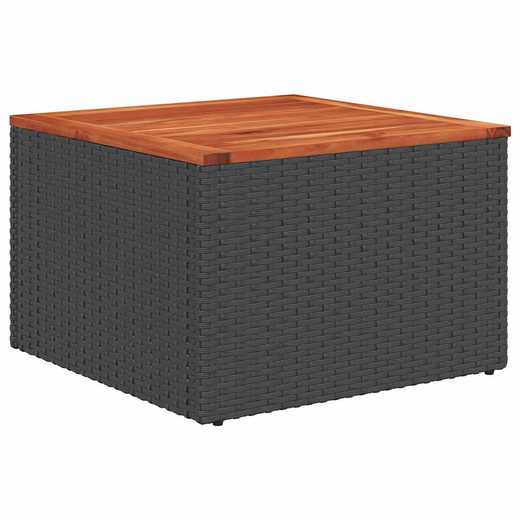 8-delige Loungeset met kussens poly rattan zwart – afbeelding 7