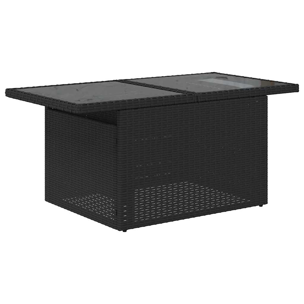 5-delige Loungeset met kussens poly rattan zwart – afbeelding 5
