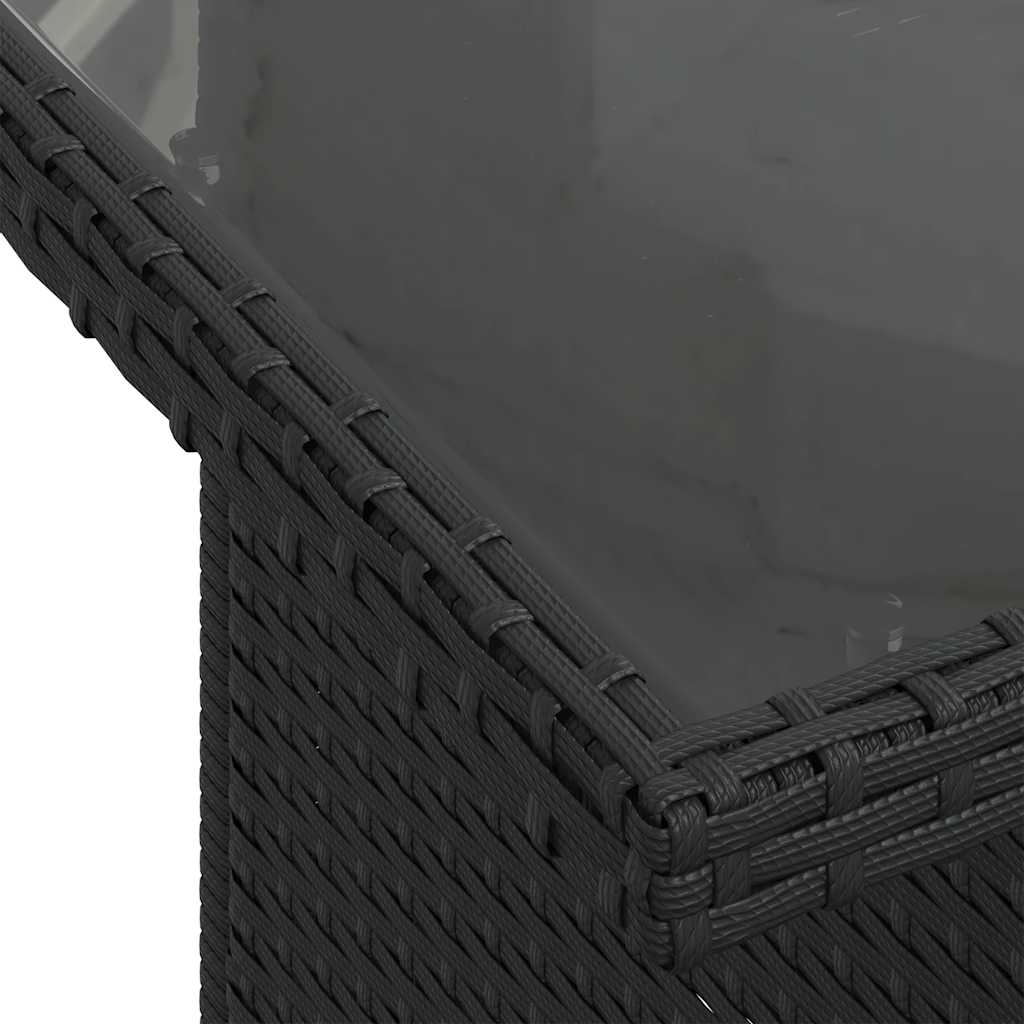6-delige Loungeset met kussens poly rattan zwart – afbeelding 12